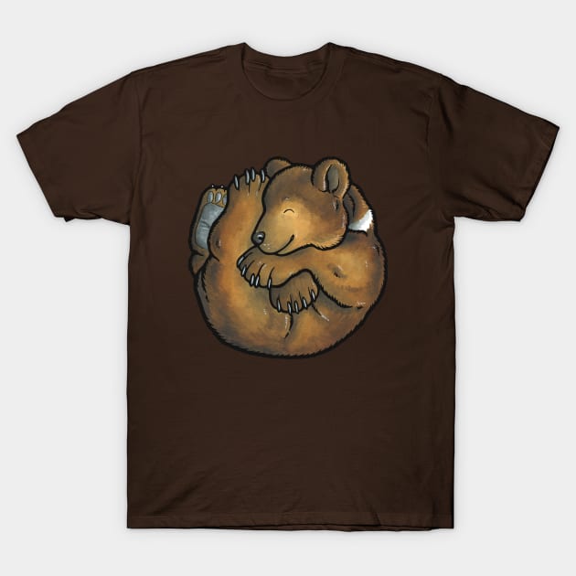 Sleeping brown bear cub T-Shirt by animalartbyjess